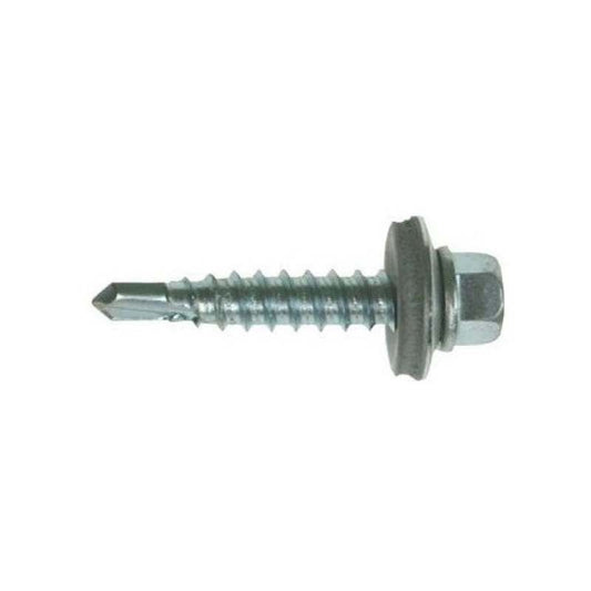 25mm SELF DRILLING STITCHING SCREW BOX 100 METALFIX 19mm WASHER SS63025W19