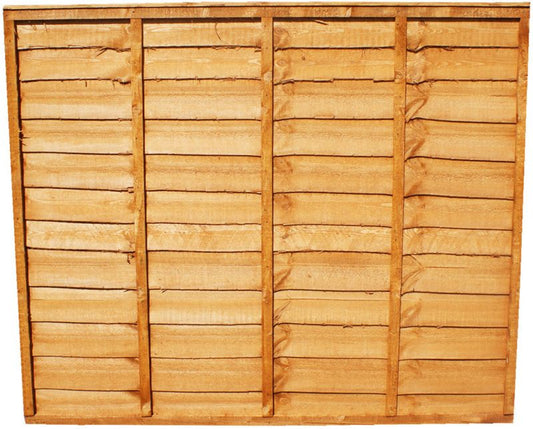 DENBIGH TIMBER WANEY LAP FENCE PANEL 6 x 2' APEX CAP WA6X2