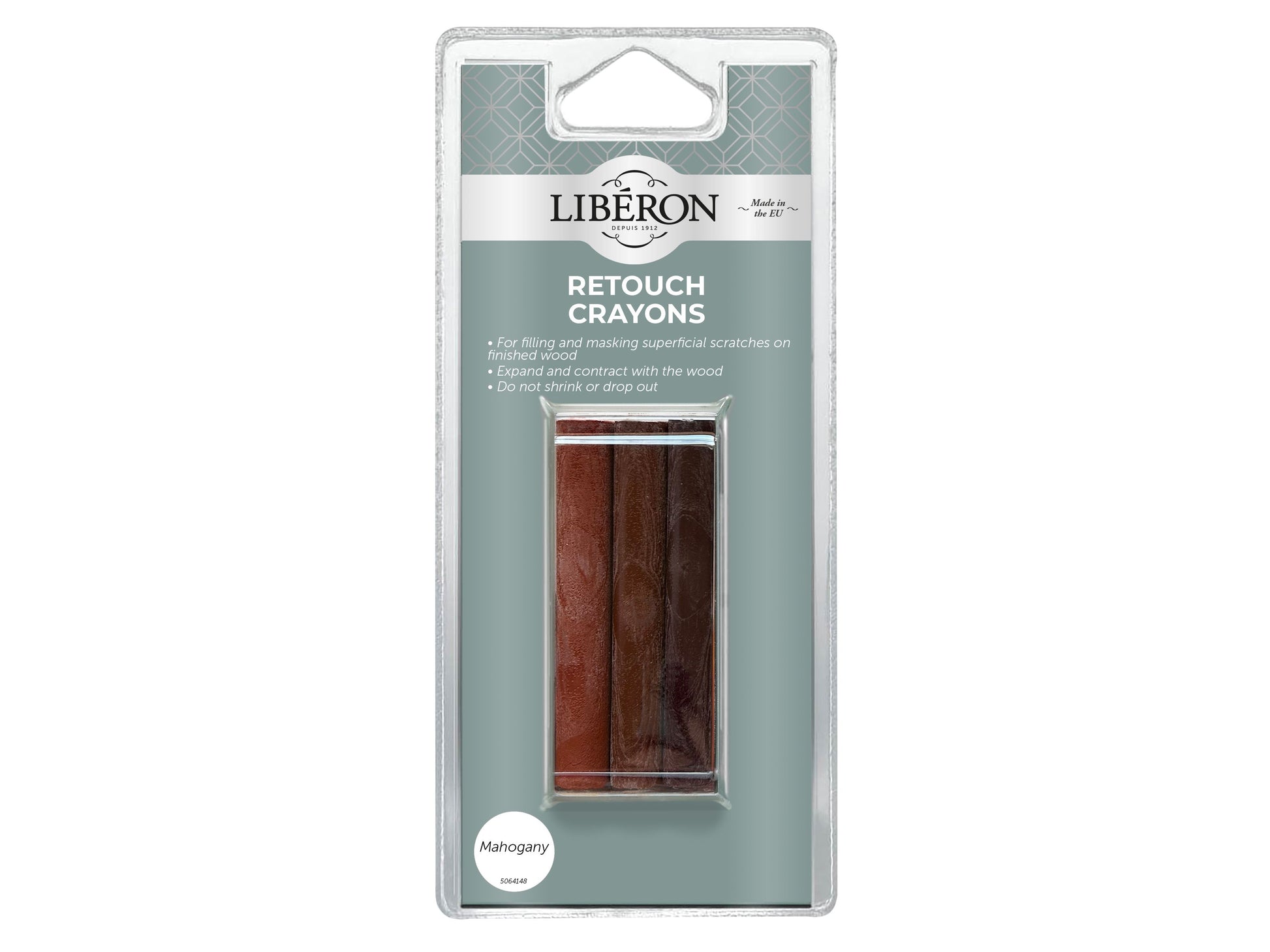 LIBERON SCRATCHED WOOD RETOUCH CRAYONS (PACK 3) MAHOGANY LIBRCMN