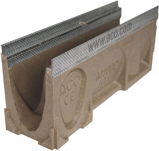 ACO M100D POLYMER CONCRETE CHANNEL No 0.1J 500mm (WITHOUT GRATING) OVERALL DEPTH 150mm 23050