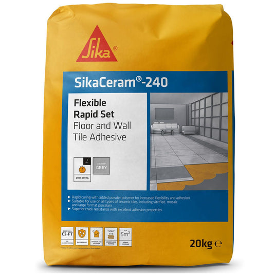 Sika Sikaceram240 Flexible Rapid Adhesive 20Kg SKCM240GY20