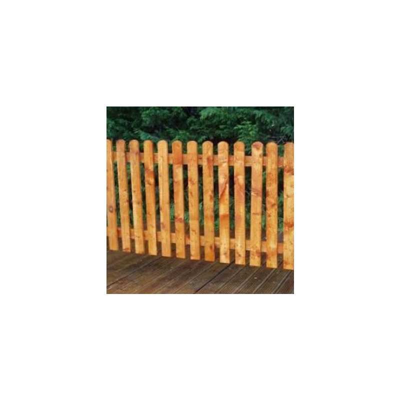 DENBIGH TIMBER ROUND TOP PICKET / PALISADE PANEL 6 x 3' ACTUAL WIDTH 1795mm PIK6X3R