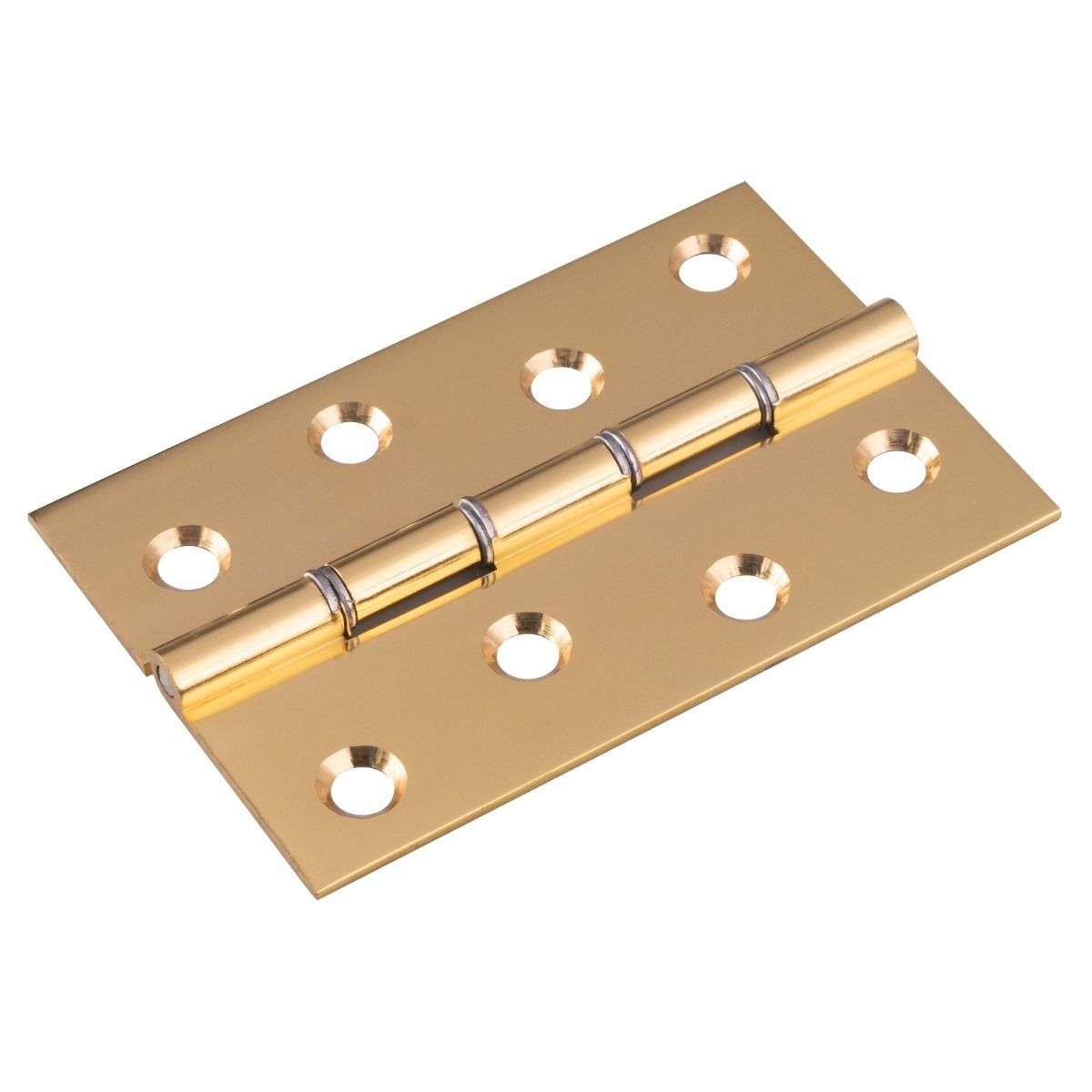 POLISHED BRASS DOUBLE WASHERED BUTT HINGE PAIR 100 x 66mm HDSW2/RP