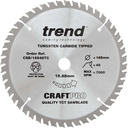 TREND CSB/16548TC CRAFT SAW BLADE 165MM X 48T X 15.88MM