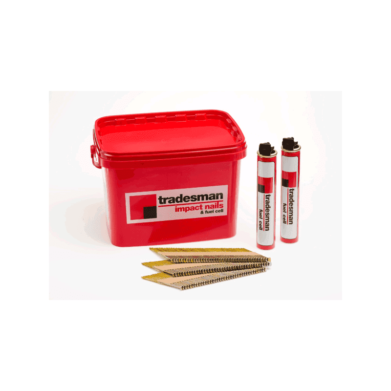 3.1 x 76mm 1000 HD GALV RING SHANK COLLATED NAILS & 1 FUEL CELL 10401331