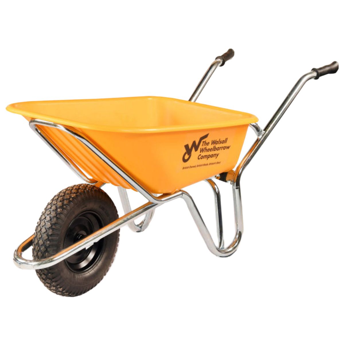 WALSALL WHEELBARROW PHOENIX SUPER HEAVY DUTY HDPE PNEUMATIC 120l YELLOW PHXYP