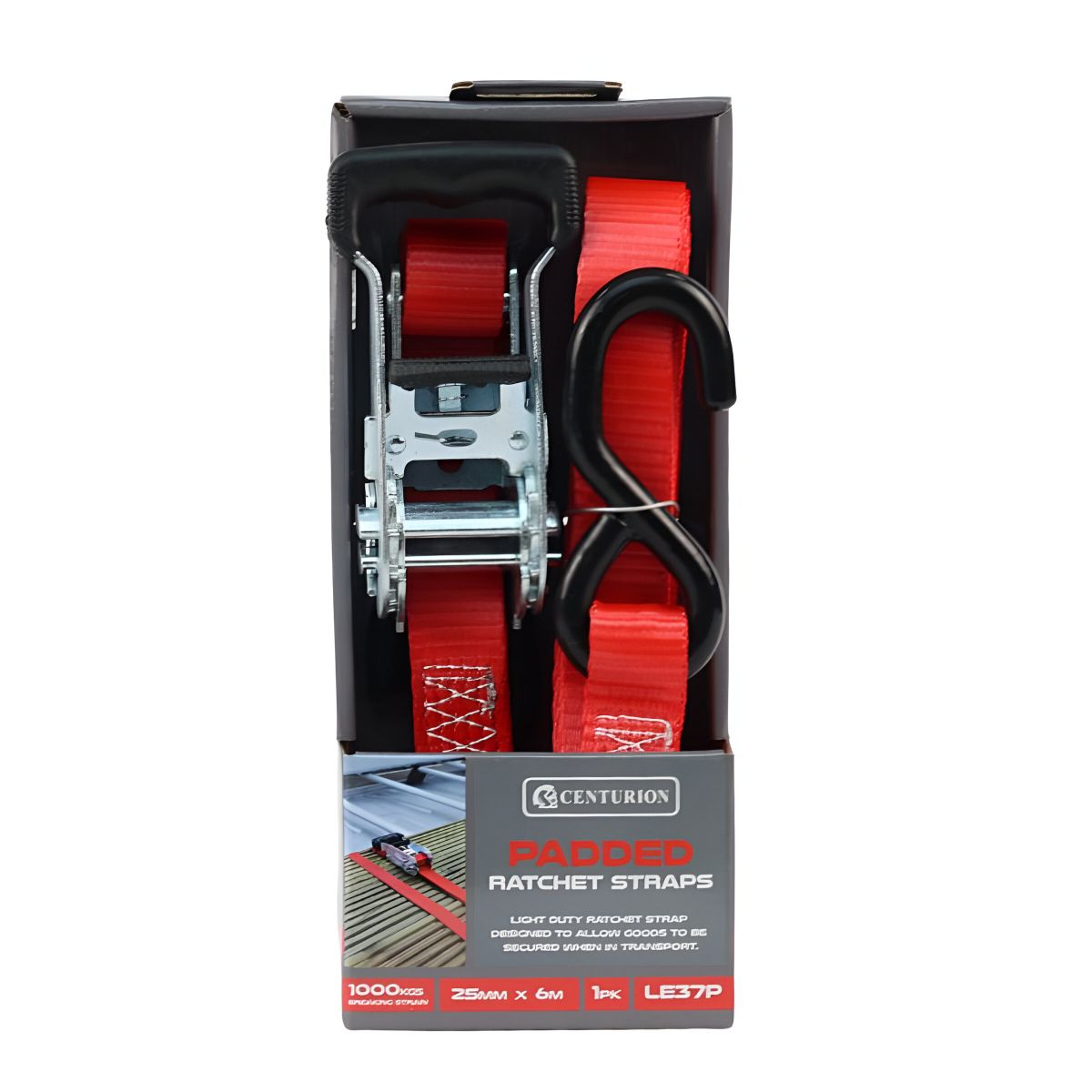 CENTURION LE37P PADDED RATCHET TIE DOWN 6m (1000kg)