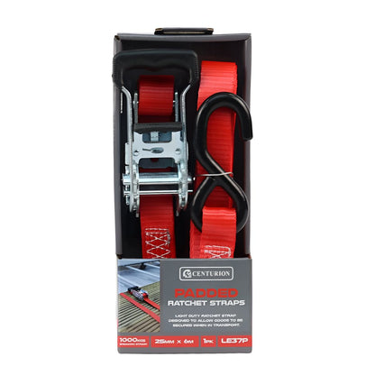 CENTURION LE37P PADDED RATCHET TIE DOWN 6m (1000kg)