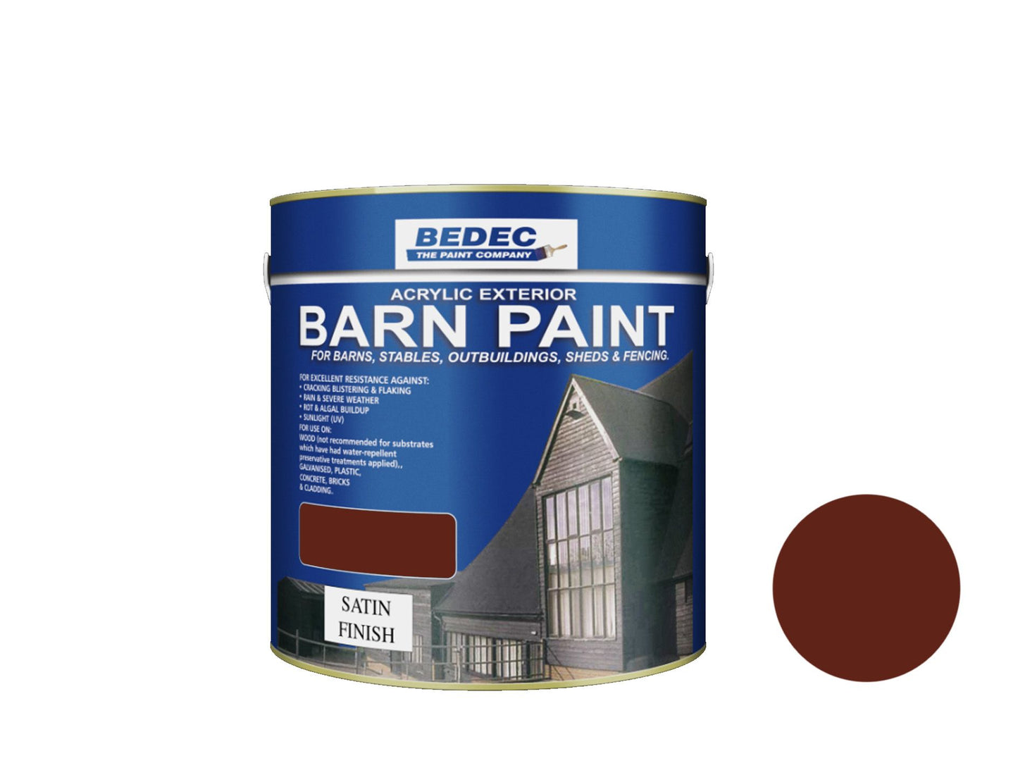 BEDEC SATIN BARN PAINT 2.5l TILE RED BEDE2AV0083/40