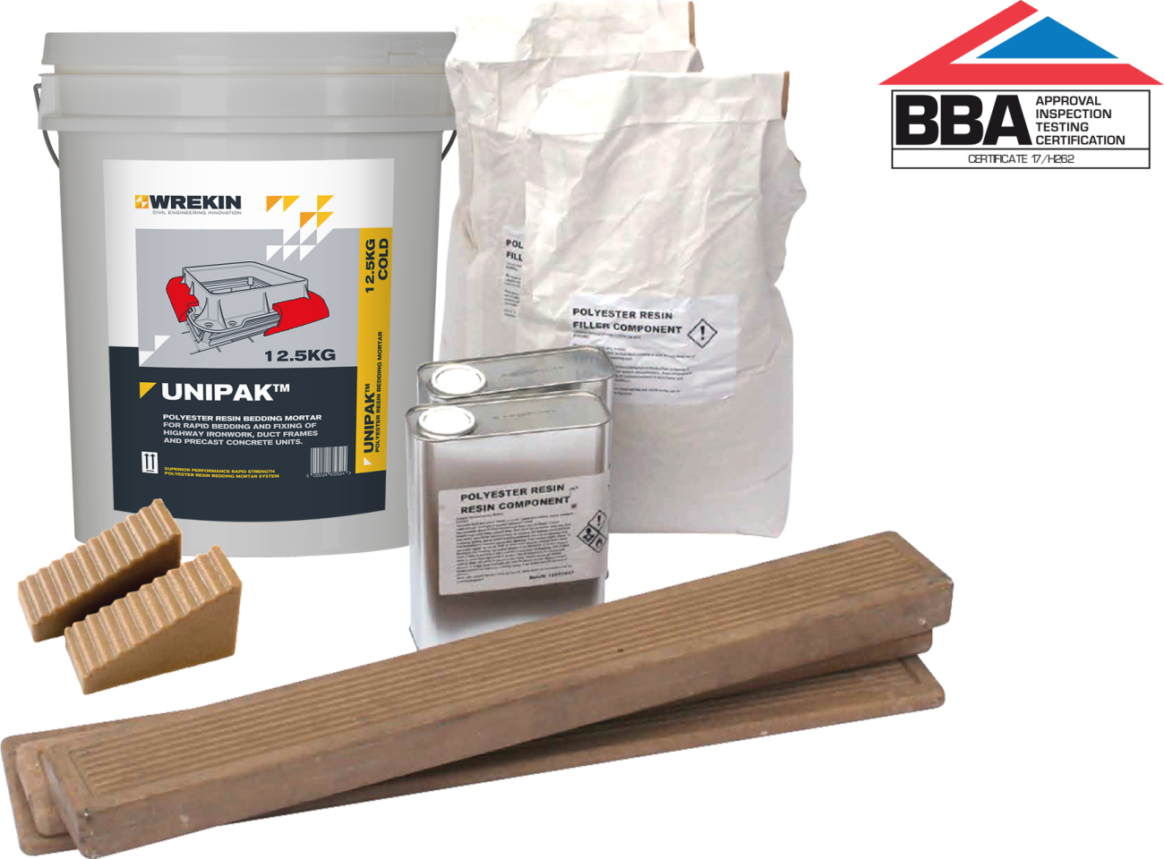 WREKIN UNIPAK BEDDING MORTAR 6.5kg POLYESTER RESIN YPCR/U6.5