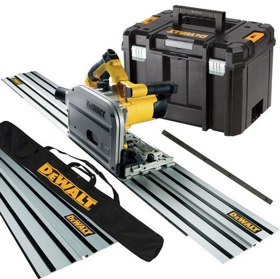 DEWALT DWS520KT 240V PLUNGE SAW 2 X 1.5M GUIDE RAILS, CONNECTOR & GUIDE RAIL BAG