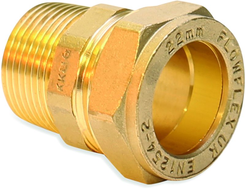 FLOWFLEX COMPRESSION MALE IRON COUPLING 22mm x 3/4" OP902.21