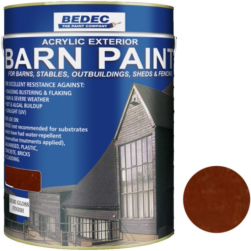 BEDEC SEMI GLOSS BARN PAINT 5l DARK OAK BEDE2AK2014/46