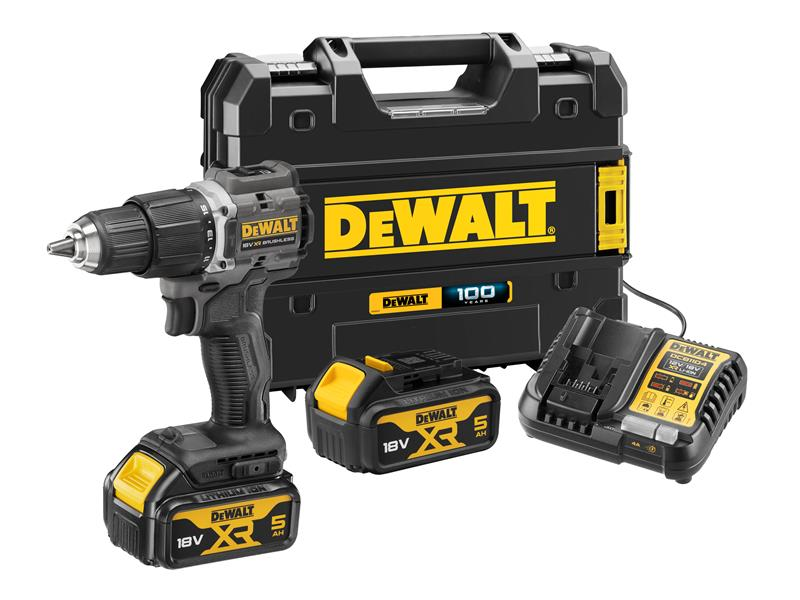 DEWALT DCD100P2T 18V BRUSHLESS COMBI HAMMER DRILL 2 X 5.0AH LI-ION BATTERIES 