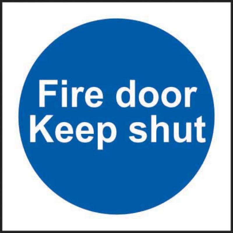 SAV SIGN 100 x 100mm FIRE DOOR KEEP SHUT 11324