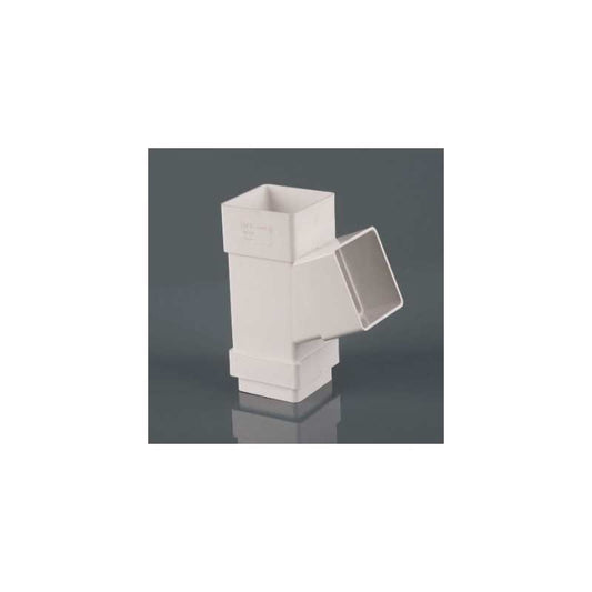 BRETT DOWNPIPE SQUARE BRANCH 112.5deg ARCTIC WHITE BR518A