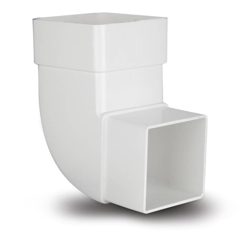 POLYPIPE RAINWATER 65mm x 92.5deg SQUARE OFFSET BEND RS232W WHITE