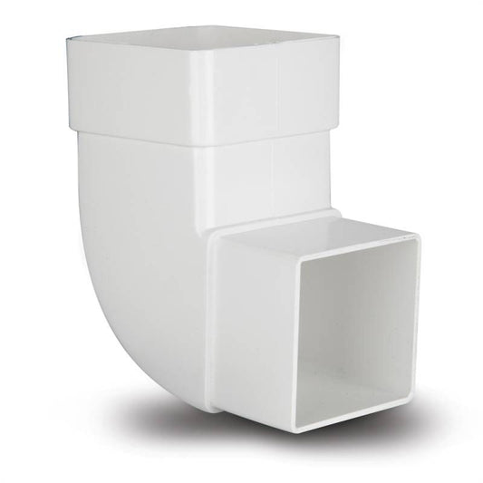 POLYPIPE RAINWATER 65mm x 92.5deg SQUARE OFFSET BEND RS232W WHITE