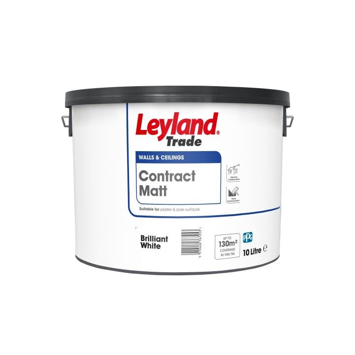 LEYLAND CONTRACT MATT EMULSION 10l **BREAKS** WHITE 264565