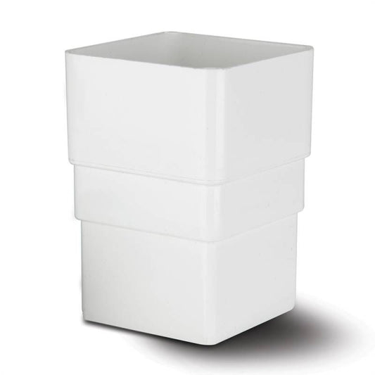 POLYPIPE RAINWATER 65mm SQUARE DOWNPIPE CONNECTOR RS225W WHITE