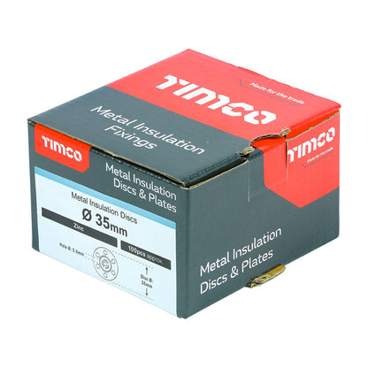 TIMCO METAL INSULATION DISCS 5 x 35mm (BAG 100) MID35