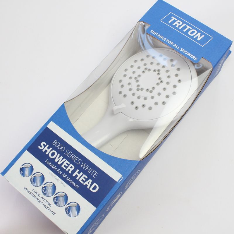 TRITON TSHE8RCWHT 8000 SERIES SHOWERHEAD WHITE