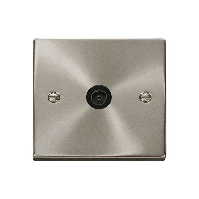 CLICK VPSC065BK 1G SINGLE COAXIAL OUTLET SATIN CHROME