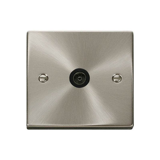 CLICK VPSC065BK 1G SINGLE COAXIAL OUTLET SATIN CHROME
