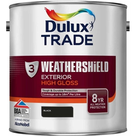DULUX TRADE WEATHERSHIELD GLOSS 2.5l BLACK 5180262
