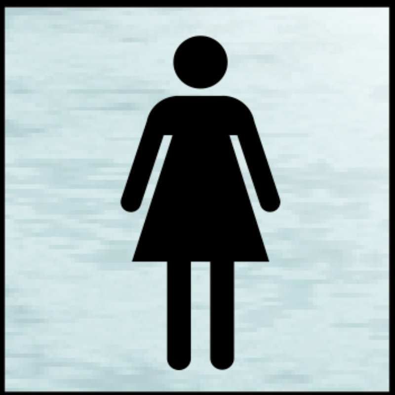 MINI SELF ADHESIVE SIGNS 120 x 122mm LADIES SYMBOL 2102