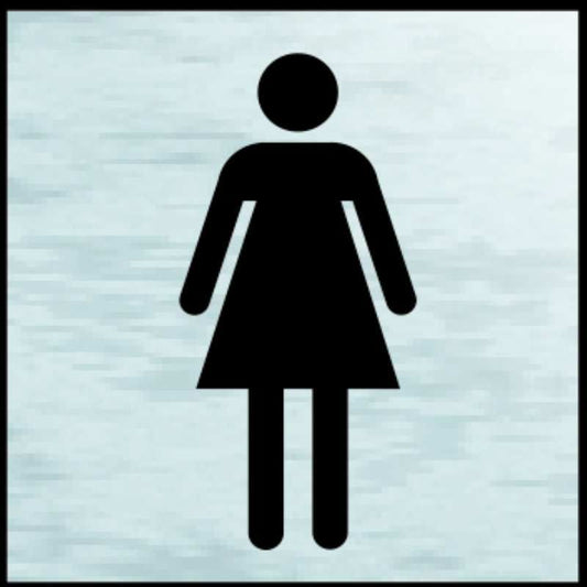 MINI SELF ADHESIVE SIGNS 120 x 122mm LADIES SYMBOL 2102