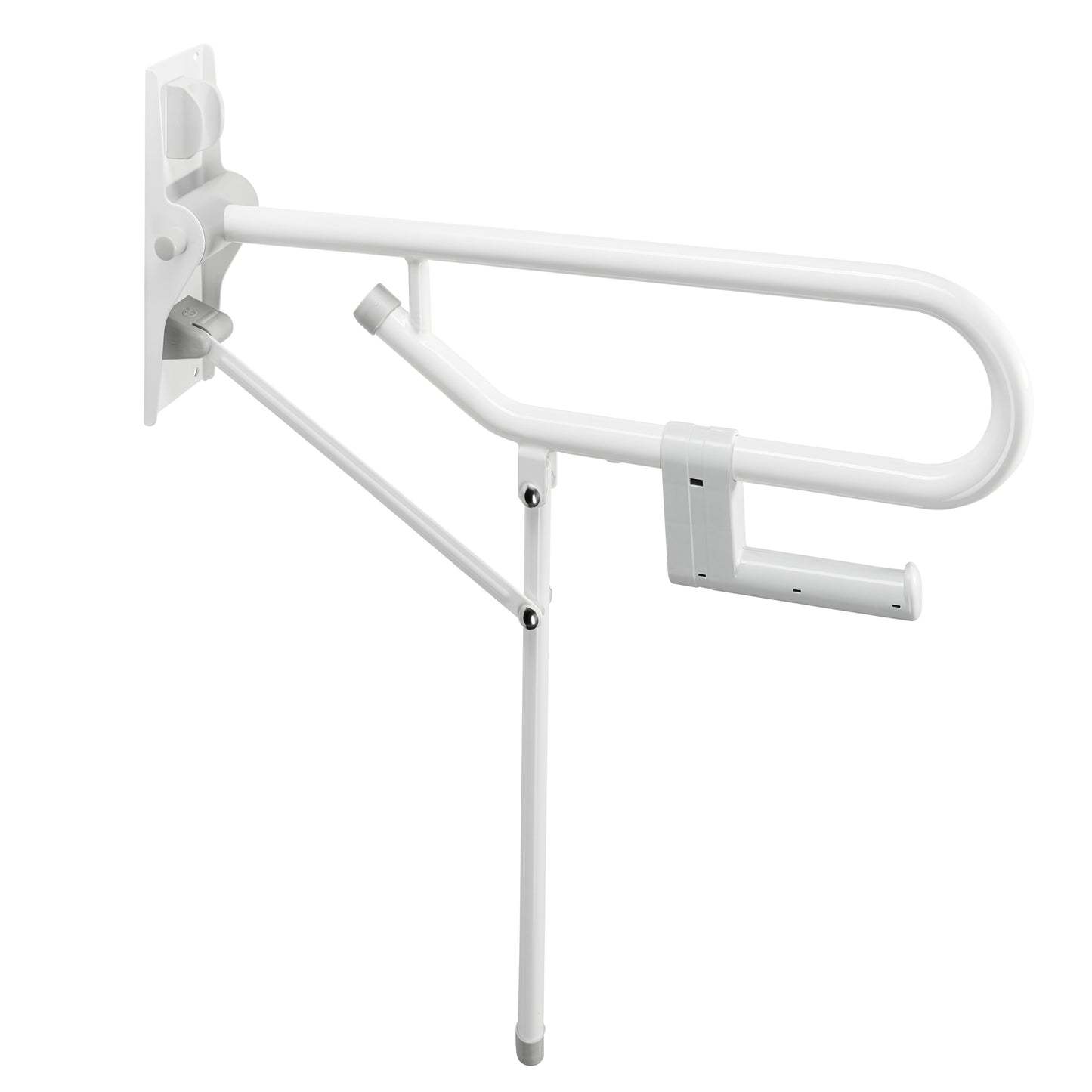 AKW 01820WH HINGED FOLD UP RAIL 32mm WHITE C/W FIXED LEG