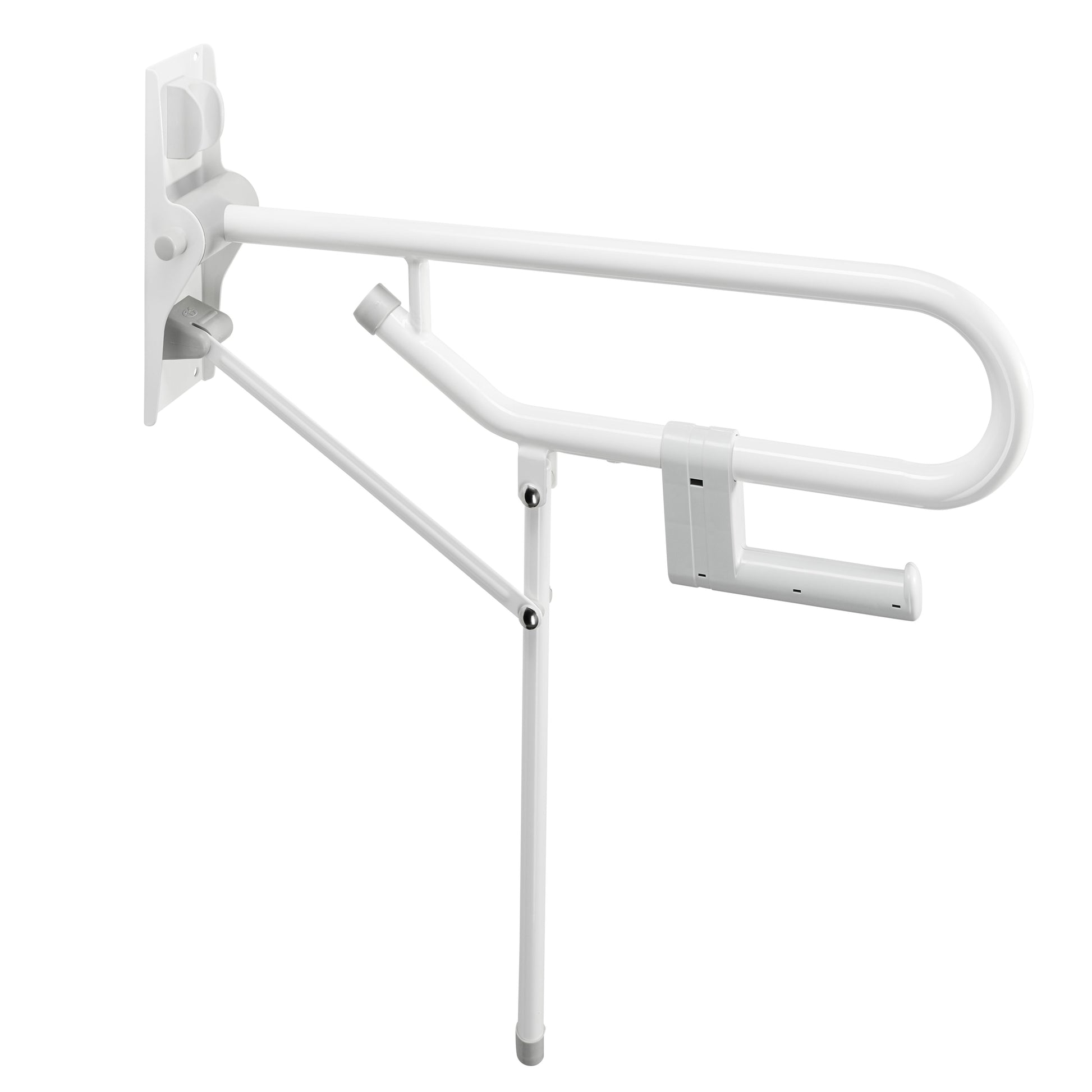 AKW 01820WH HINGED FOLD UP RAIL 32mm WHITE C/W FIXED LEG