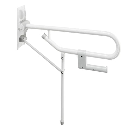 AKW 01820WH HINGED FOLD UP RAIL 32mm WHITE C/W FIXED LEG