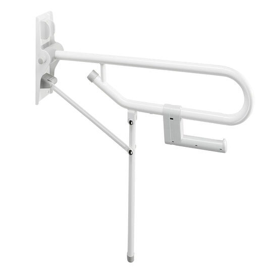 AKW 01820WH HINGED FOLD UP RAIL 32mm WHITE C/W FIXED LEG