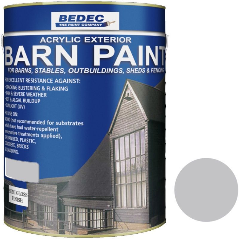 BEDEC SEMI GLOSS BARN PAINT 5l LIGHT GREY BEDE2AKB001/46