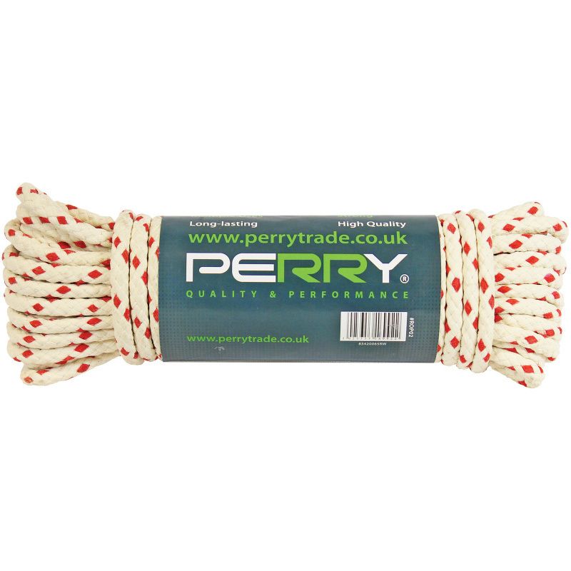 A PERRY BRAIDED SPOT COTTON SASH CORD 6.5mm RED 12.5m 83420065RW