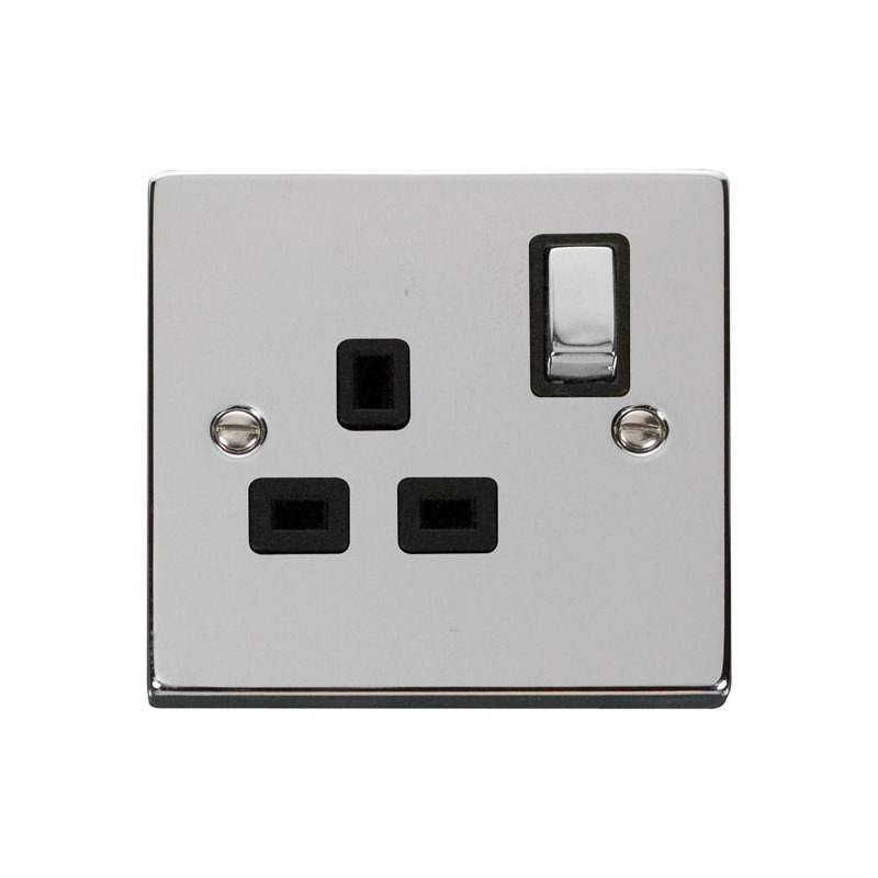 CLICK VPCH535BK 1G 13A DP SWITCHED SOCKET POL CHROME