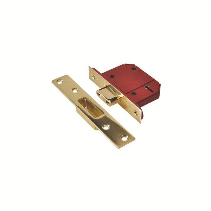 UNION BS 5 LEVER STRONGBOLT DEADLOCK VISI PACK Y2100S-PL-2.5 BRASS