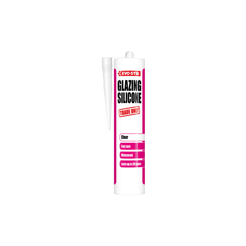 EVOSTIK GLAZING SILICONE SEALANT C20 CARTRIDGE CLEAR 30613763