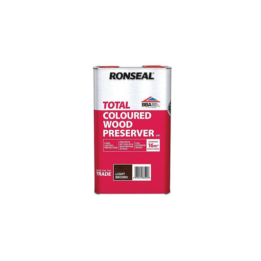 RONSEAL TRADE TOTAL WOOD PRESERVER 5l LIGHT BROWN 38592