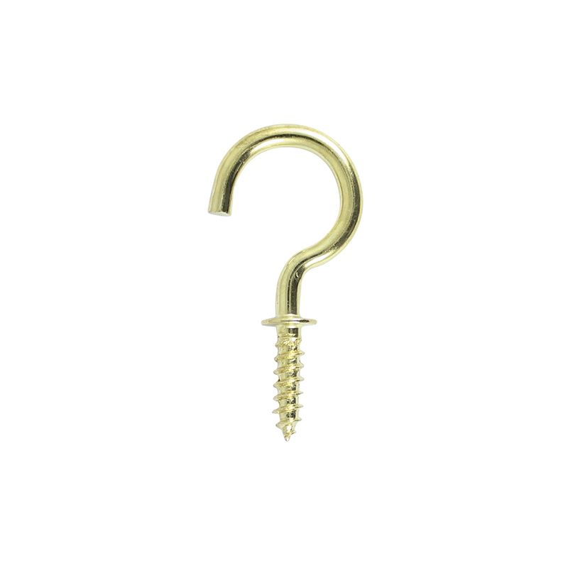 TIMCO ROUND CUP HOOKS ELECTRO BRASS 19mm (BAG 15) 19SHBP