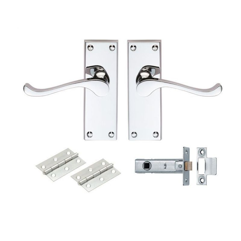 CHROME PLATED VICTORIAN STRAIGHT LATCH PACK BOXED GK2002CP/INTB