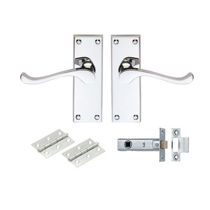 CHROME PLATED VICTORIAN STRAIGHT LATCH PACK BOXED GK2002CP/INTB