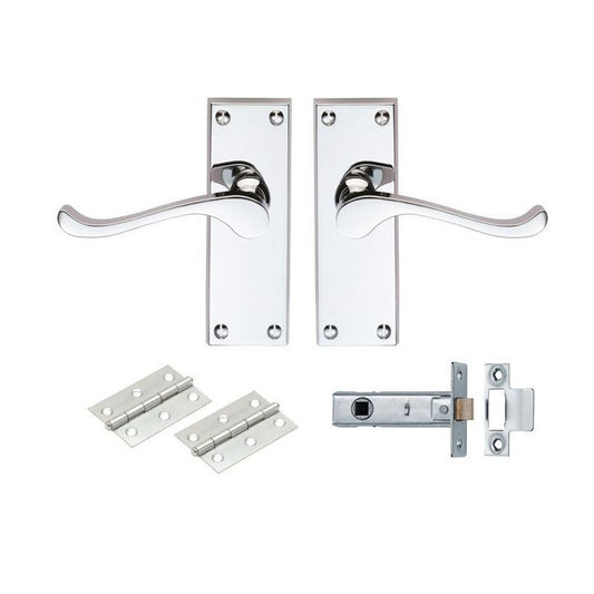 CHROME PLATED VICTORIAN STRAIGHT LATCH PACK BOXED GK2002CP/INTB