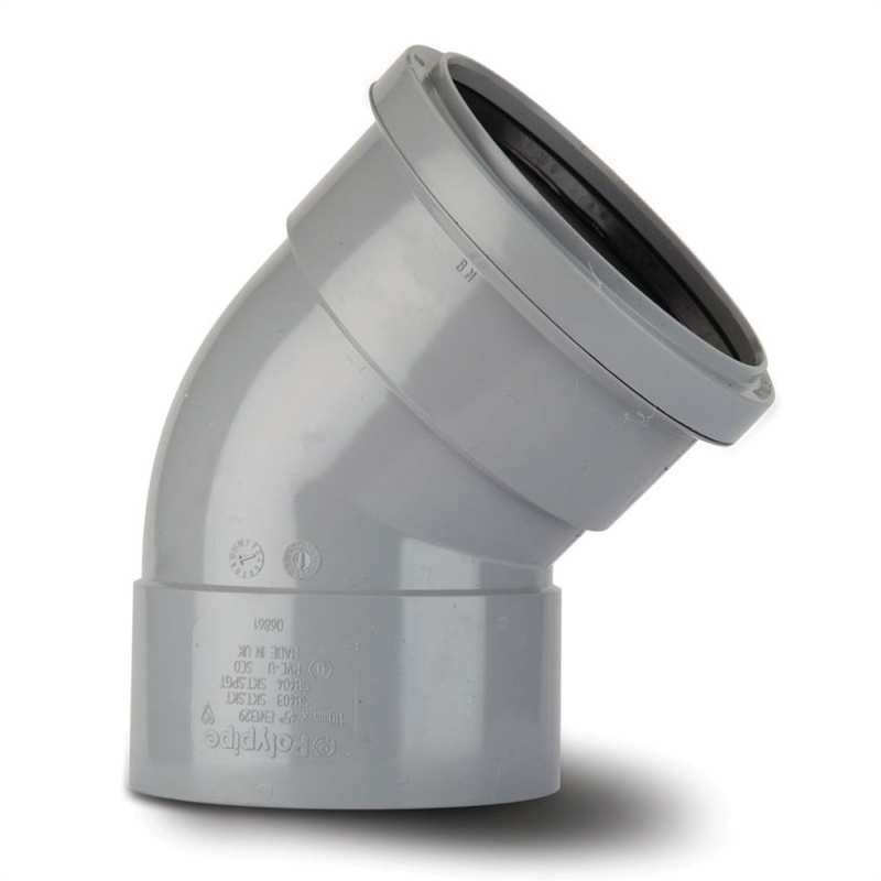POLYPIPE SOIL O/SET BEND DS 110mm x 135deg SB403 SB403G GREY