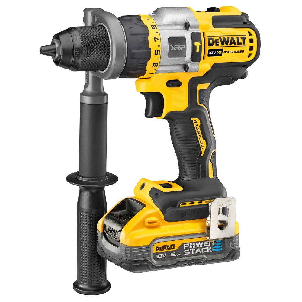 DeWalt 18V Powerstack Brushless Cordless Combi Drill 2 x 5.0ah Li-I | DCD999H2T-GB
