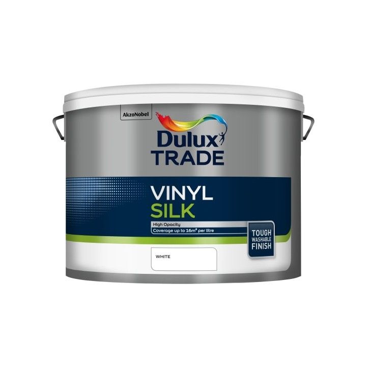 DULUX TRADE VINYL SILK EMULSION 10l WHITE 5091636