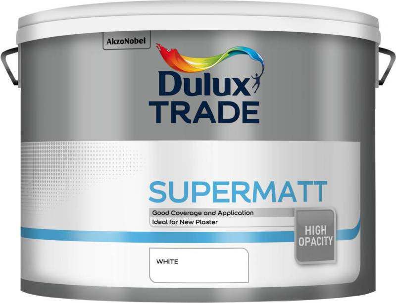 DULUX TRADE SUPERMATT EMULSION 10l WHITE 5091663