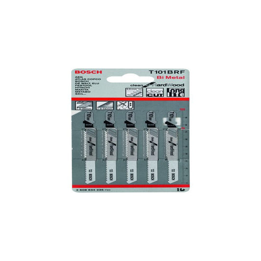 BOSCH 2608634235 PACK OF 5 T101BRF BI-METAL JIGSAW BLADES